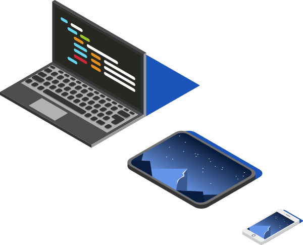 SVG imags of laptop, iPad, and iPhone