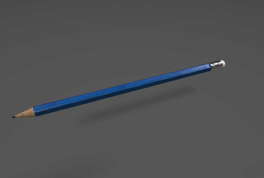 3D rendered blue pencil