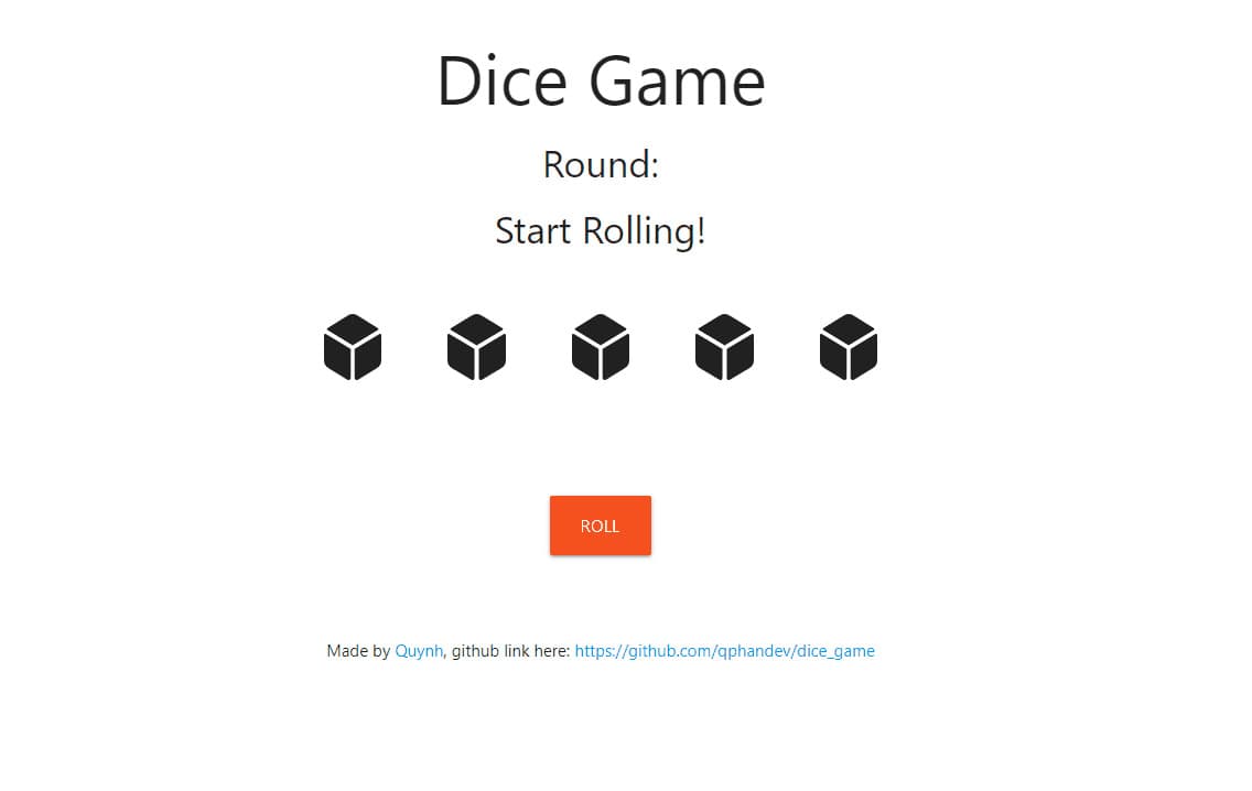 Dices on the screen